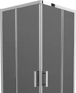 Vane MEXEN/S - Rio sprchovací kút 70x70, grafit, chróm + vanička so sifónom 860-070-070-01-40-4070