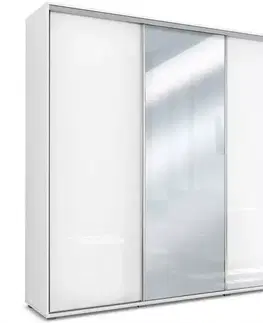 Šatníkové skrine Skriňa Amelia A30 Biely/Biely lesk