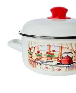 Hrnce MAKRO - Randlík smalt 22cm 3,5L s pokrievkou Rustika