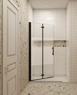 Sprchovacie kúty H K - Zalamovacia WALK-IN zástena Melody Black Line WF1 80x195, číre sklo MBLINEWF180