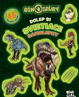 Nalepovačky, vystrihovačky, skladačky Dolep si svietiace samolepky - Dinosaury