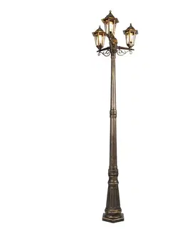 Vonkajšie svietidlá Antická vonkajšia lampa zlatá 3-svetlá IP44 - New Haven
