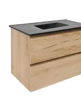 Kúpeľňový nábytok Kúpeľňová skrinka 2 zásuvková s umývadlom SAT B-Way 79x50x45 cm dub mat BWAY280OAKU4B BWAY280OAKU4B