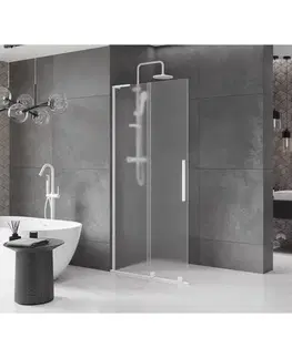 Sprchové dvere MEXEN/S - Velar L Sprchová zástena posuvná Walk-in 120 x 200, dekor 8 mm, biela 871-120-003-33-20