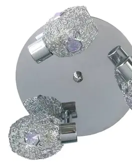 Stropná svetla Zlatá stropná lampa 3X40W G9 chrómovo fialová