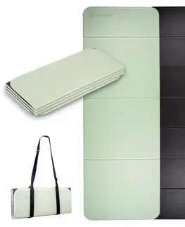 Podložky na cvičenie Skladacia podložka na cvičenie inSPORTline Misette 180x61x0,8 cm bamboo beige-hnedá
