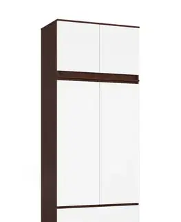 Šatníkové skrine Šatníková skriňa POKI90, wenge / biela