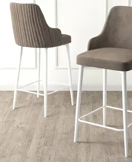 Barové stoličky Bar Stool Set (2 Pieces) Enox - Cappuccino, White