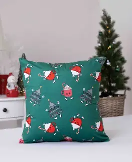 Dekoračné obliečky MKLozkoviny.sk Vianočná obliečka na vankúš mikroplyš 40 × 40 cm - Zimná zábava-  -