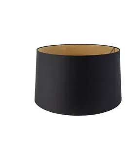 Tienidlo na lampu Bavlnený tienidlo čierne 45/50/28 so zlatým vnútrom