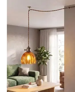 Svietidlá Cottex 8400100-5503 - Závesný luster NORA na lanko s vidlicou 1xE14/5W/230V hnedá 8400100-5503