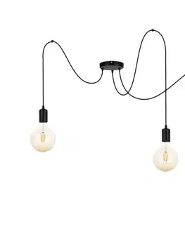 Svietidlá  Luster na lanku MIROS 3xE27/60W/230V pavúk čierna 0062