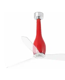 Ventilátory FARO Barcelona FARO 32002 - Stropný látor ETERFAN červená/číra pr. 128 cm + diaľkové ovládanie 32005
