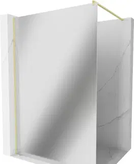 Sprchové dvere MEXEN/S - Kioto Sprchová zástena WALK-IN 110 x 200, zrkadlové 8 mm, zlatá kartáčovaná 800-110-101-55-50