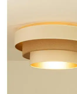 Svietidlá  Stropné svietidlo WENTA 1xE27/60W/230V priemer 50 cm béžové/juta H0720