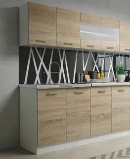 Kuchynské linky HALMAR Perla 260 kuchyňa dub sonoma / biela