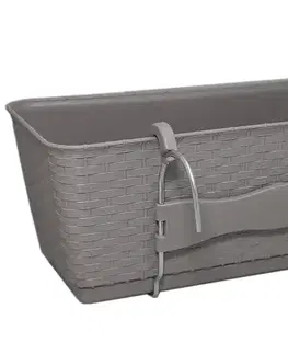 Kvetináče a truhlíky NABBI DRL400PW plastový balkónový kvetináč 38,6 cm mocca