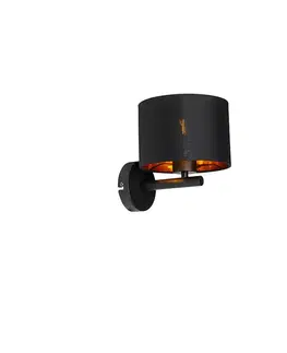 Nástenné osvetlenie Moderná nástenná lampa čierna so zlatom - VT 1