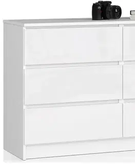 Komody a skrinky Moderná komoda, SOPHIE120, biela / biely lesk
