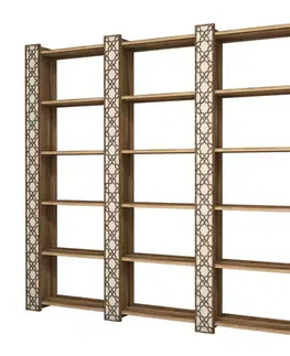Knižnice Knižnica City 3 - Walnut, Cream
