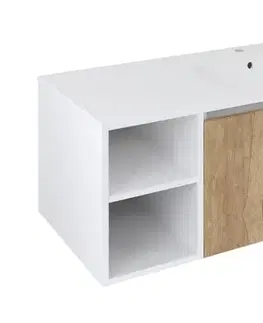 Kúpeľňový nábytok SAPHO - LOREA skrinka 100x46x51,5cm (30P+70cm), pravá, dub Alabama/biela matná LE070-2231-R-12