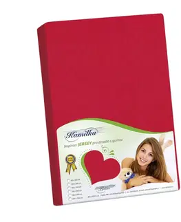Plachty Bellatex jersey prestieradlo Kamilka červená, 90 x 200 cm