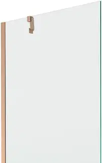 Sprchové dvere MEXEN/S - Next vaňová zástena FIX 80 x 150, transparent, meď kartáčovaná 895-080-000-00-00-65