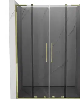 Sprchovacie kúty MEXEN/S - Velar L Duo posuvné sprchové dvere 140, grafit, zlatá 871-140-003-42-50