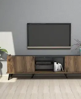 TV stolíky TAB TV stolík na nožičkách, orech / čierna