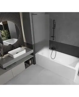Sprchové dvere MEXEN/S - Next L vaňová zástena FIX 70 x 150, dekor, grafit metal 895-070-000-03-30-95
