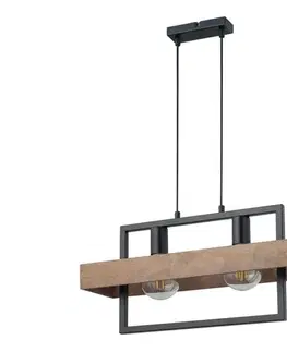 Svietidlá  Luster na lanku ROBIN 2xE27/60W/230V drevo 32216