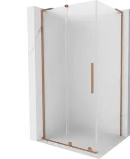 Sprchovacie kúty MEXEN/S - Velar L sprchovací kút, posuvné dvere 100 x 90, dekor, meď kartáčovaná 871-100-090-33-65