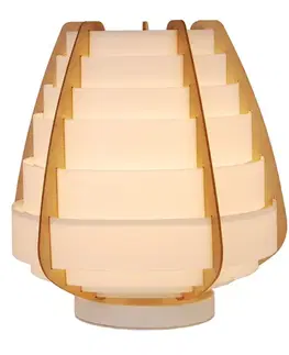 Stolové lampy Stolová lampa béžová drevo+plast Nagoja Ledea
