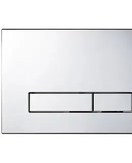 Záchody CERANO - Kompletní WC set Profi/Cronus Standard - bílá lesklá - WC tlačítko Slim/Chrom - pro zazdění - 59,3x38,4  CER-168516