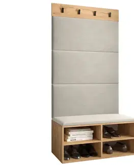 Spálňové šatníkové skrine Predsieňový nábytok Miro dub craft panel béžová