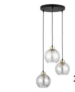 Svietidlá  LED luster na lankách DEVI 3xE27/15W/230V čierna/číra 4579