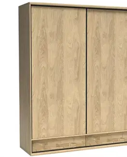 Šatníkové skrine Skriňa Mediolan M19 Doska Natural Hikora