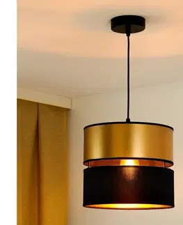 Svietidlá BRILAGI - Luster na lanku ROYAL 1xE27/15W/230V pr. 25 cm čierna/zlatá 8590828608073