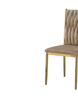 Čalúnené stoličky Stolička Glamour 12512 béžová/zlatý