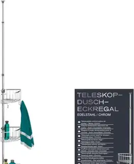Doplnky do kúpeľne Eisl - Teleskopická rohová sprchová polička, nerez/chróm BA0920 BA0920