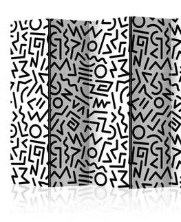 Paravány Paraván Black and White Maze Dekorhome