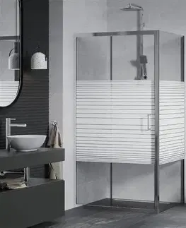 Sprchovacie kúty MEXEN/S - APIA sprchovací kút 125x80, dekor - pruhy, chróm 840-125-080-01-20