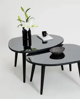 Konferenčné stolíky Sada odkladacích stolíkov (2 kusy) Gusto Set- Black, Fume