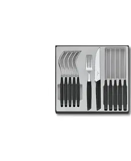Nože Victorinox - 12-dielna sada príborov SWISS MODERN, čierna 6.9093.12W.12