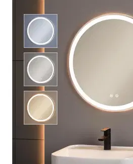 Kúpeľňové zrkadlá BRILAGI-LED stmievateľné vyhrievané zrkadlo s podsvietením ALU PRO LED/18W/230V pr. 60 cm IP44 matný chróm FG-GM1110-18W-SIL