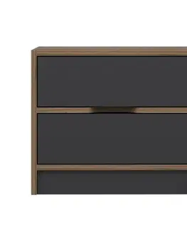 Konferenčné stolíky Nočný stolík Elina Walnut Anthracite