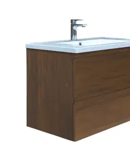 Kúpeľňový nábytok Kúpeľňová skrinka s umývadlom SAT B-Way 79x50x45 cm orech mat BWAY280NUTU BWAY280NUTU
