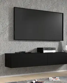 TV stolíky ArtBm Závesný TV stolík BINGO 180 cm | čierny mat