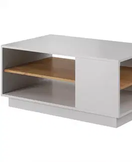 Konferenčné stolíky s úložným priestorom Konferenčný stolík 3d G Biely/Dub kraft zlatá