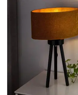 Lampy  - Stolná lampa OVAL 1xE27/15W/230V pr. 30 cm hnedá 603515
